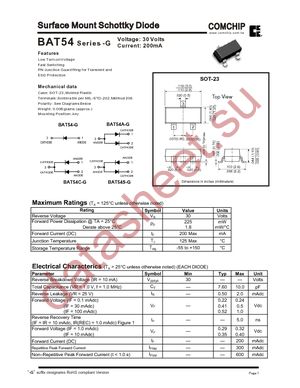 BAT54A-G datasheet  